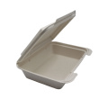 Zuckerrohr-Bagasse-Muschelschalen-Lebensmittelbehälter 1-Fach-Lunchbox mit Deckel